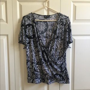 I.N. Studio Plus Size Black and White Blouse